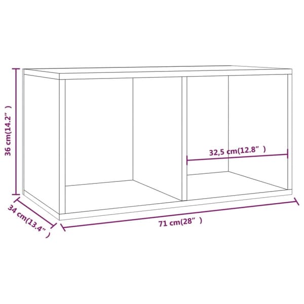 vidaXL Vinylhylla brun ek 71x34x36 cm konstruerat trä - Medieförvaring