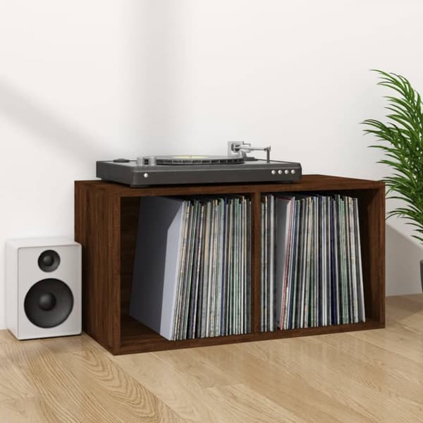vidaXL Vinylhylla brun ek 71x34x36 cm konstruerat trä - Medieförvaring