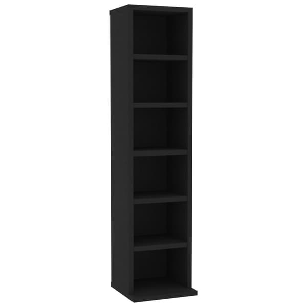 vidaXL cd-reol 21x20x88 cm konstrueret træ sort -  Medieopbevaring