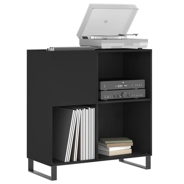 vidaXL Stereobänk svart 84x38x89 cm konstruerat trä - Medieförvaring