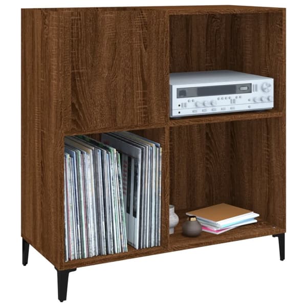 vidaXL Stereobänk brun ek 84,5x38x89 cm konstruerat trä - Medieförvaring
