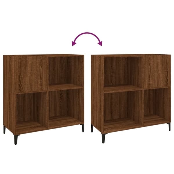 vidaXL Stereobänk brun ek 84,5x38x89 cm konstruerat trä - Medieförvaring
