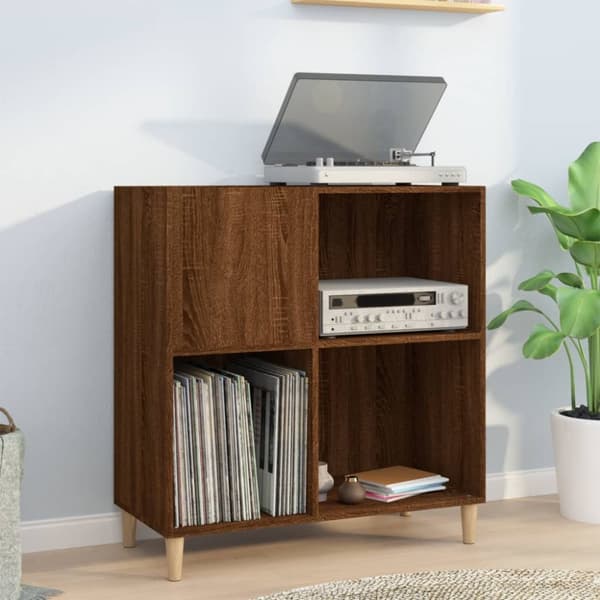 vidaXL LP-levyjen säilytyskaappi ruskea tammi 84,5x38x89 cm puu -  Medialaitekaapit & -telineet