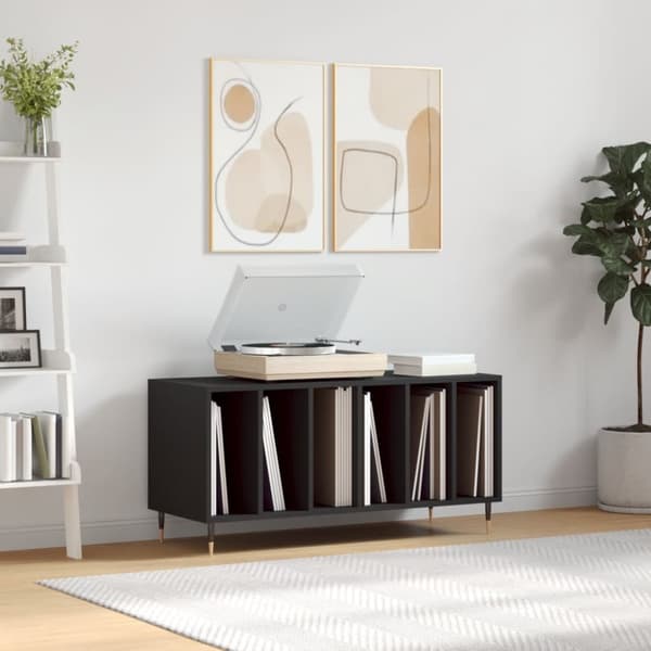 vidaXL vinylskab 100x38x48 cm konstrueret træ sort -  Medieopbevaring