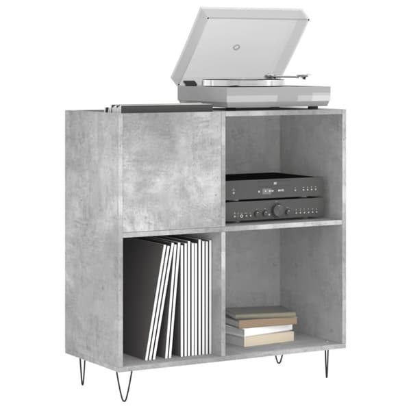 vidaXL vinylskab 84,5x38x89 cm konstrueret træ betongrå - Medieopbevaring