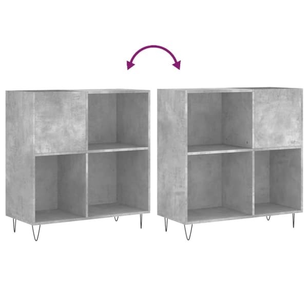 vidaXL vinylskab 84,5x38x89 cm konstrueret træ betongrå -  Medieopbevaring