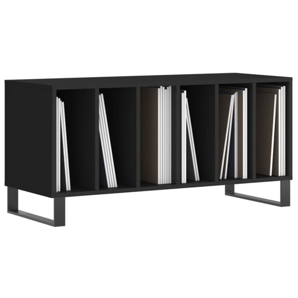vidaXL vinylskab 100x38x48 cm konstrueret træ sort - Medieopbevaring