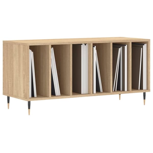 vidaXL vinylskab 100x38x48 cm konstrueret træ sonoma-eg -  Medieopbevaring