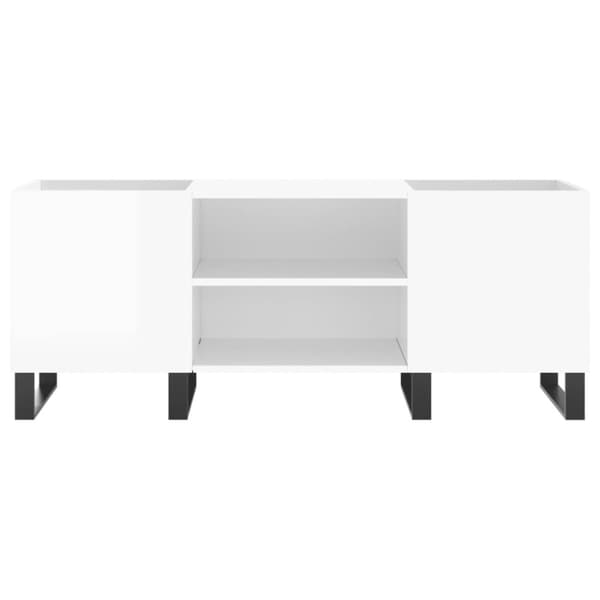 vidaXL Stereobänk vit högglans 121x38x48 cm konstruerat trä -  Medieförvaring