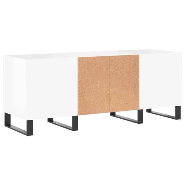 vidaXL Stereobänk vit högglans 121x38x48 cm konstruerat trä -  Medieförvaring