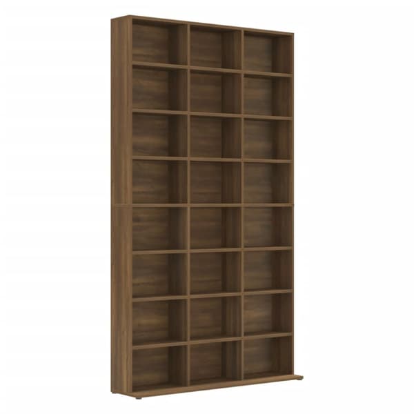 vidaXL reol 102x23x177,5 cm konstrueret træ brun egetræsfarve -  Medieopbevaring