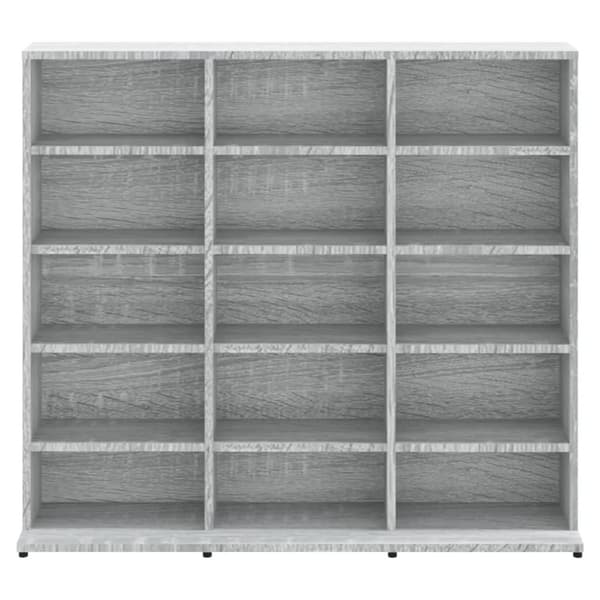 vidaXL cd-reol 102x23x89,5 cm konstrueret træ grå sonoma -  Medieopbevaring