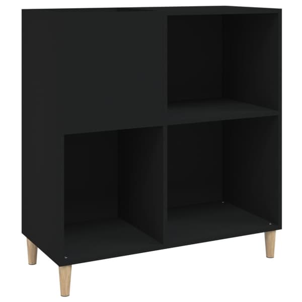 vidaXL vinylskab 84,5x38x89 cm konstrueret træ sort - Medieopbevaring