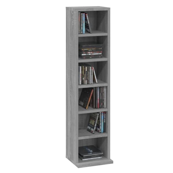 vidaXL reol 21x20x88 cm konstrueret træ grå sonoma-eg - Medieopbevaring
