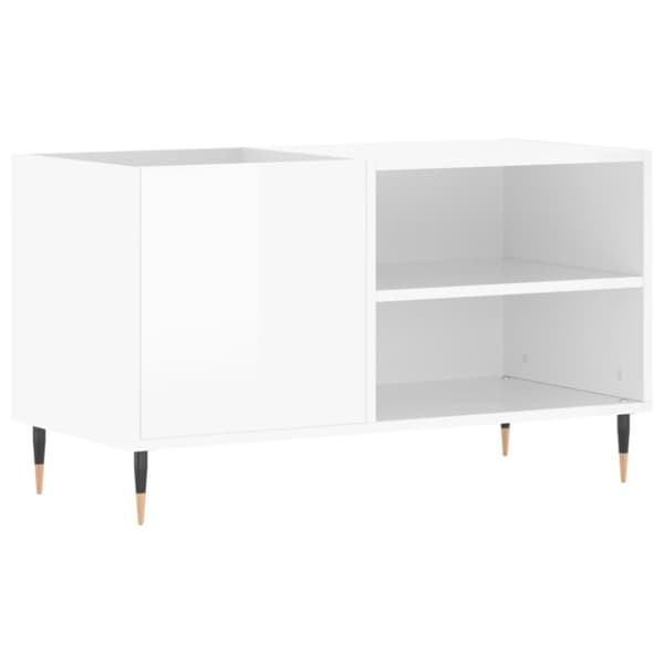 vidaXL LP-levyjen säilytyskaappi korkeakiilto valk. 85x38x48 cm puu -  Medialaitekaapit & -telineet
