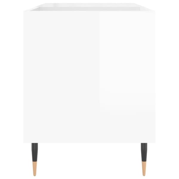 vidaXL LP-levyjen säilytyskaappi korkeakiilto valk. 85x38x48 cm puu - Medialaitekaapit & -telineet