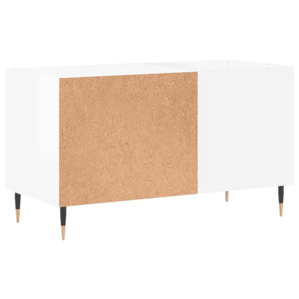 vidaXL LP-levyjen säilytyskaappi korkeakiilto valk. 85x38x48 cm puu - Medialaitekaapit & -telineet