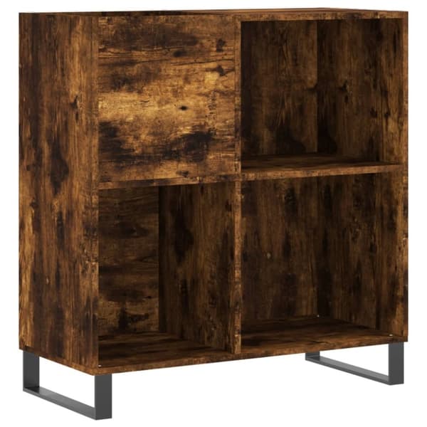 vidaXL vinylskab 84,5x38x89 cm konstrueret træ røget egetræsfarve - Medieopbevaring
