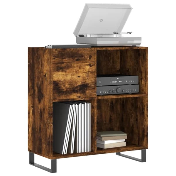 vidaXL vinylskab 84,5x38x89 cm konstrueret træ røget egetræsfarve - Medieopbevaring