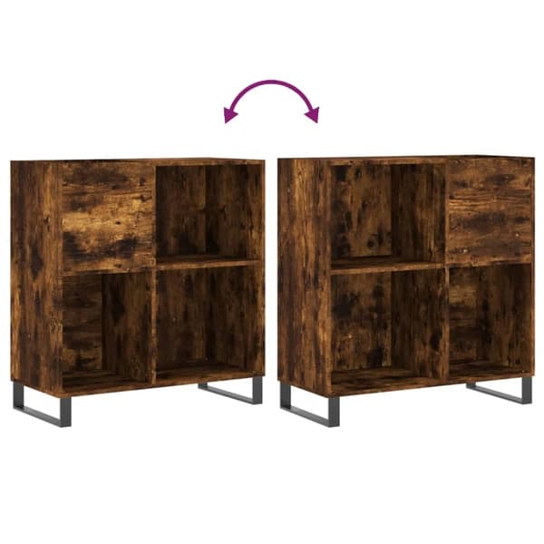 vidaXL vinylskab 84,5x38x89 cm konstrueret træ røget egetræsfarve - Medieopbevaring