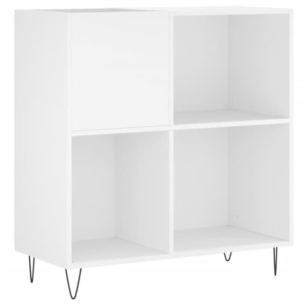 vidaXL vinylskab 84,5x38x89 cm konstrueret træ hvid -  Medieopbevaring