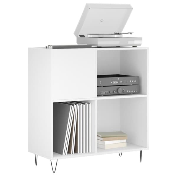vidaXL vinylskab 84,5x38x89 cm konstrueret træ hvid -  Medieopbevaring