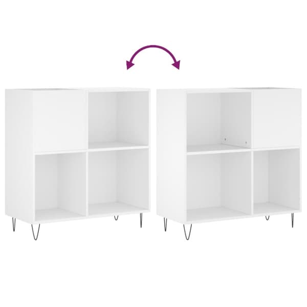 vidaXL vinylskab 84,5x38x89 cm konstrueret træ hvid - Medieopbevaring