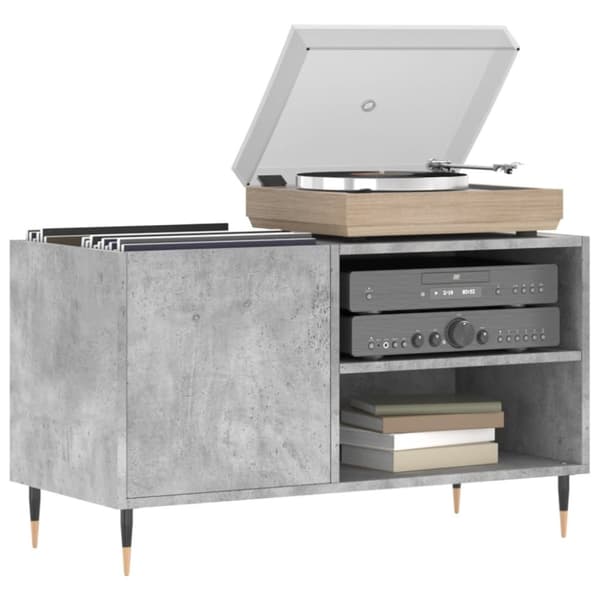 vidaXL Stereobänk betonggrå 85x38x48 cm konstruerat trä -  Medieförvaring