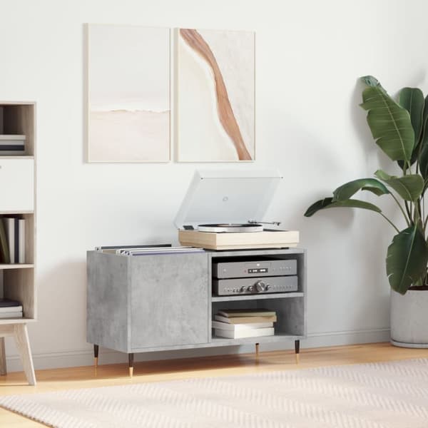 vidaXL Stereobänk betonggrå 85x38x48 cm konstruerat trä -  Medieförvaring