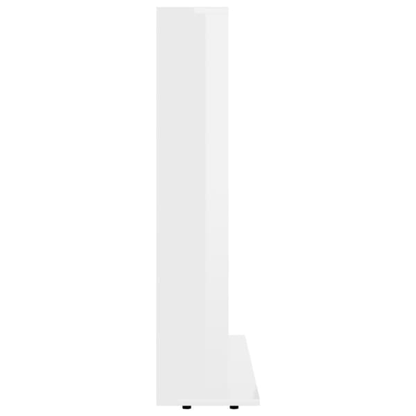 vidaXL cd-reol 102x23x89,5 cm konstrueret træ hvid højglans -  Medieopbevaring