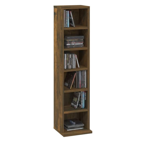 vidaXL reol 21x20x88 cm konstrueret træ røget egetræsfarve - Medieopbevaring