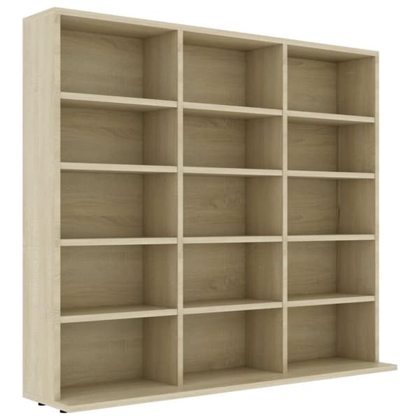 vidaXL CD-hylla sonoma-ek 102x23x89,5 cm konstruerat trä -  Medieförvaring