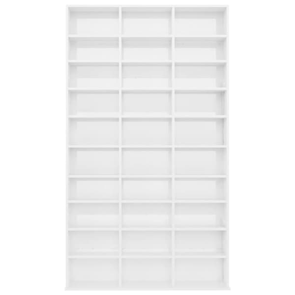 vidaXL CD-hylla vit högglans 102x16x177,5 cm konstruerat trä -  Medieförvaring