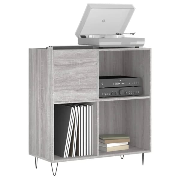 vidaXL vinylskab 84,5x38x39 cm konstrueret træ grå sonoma-eg -  Medieopbevaring