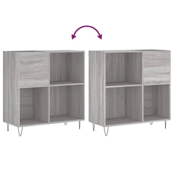 vidaXL vinylskab 84,5x38x39 cm konstrueret træ grå sonoma-eg -  Medieopbevaring