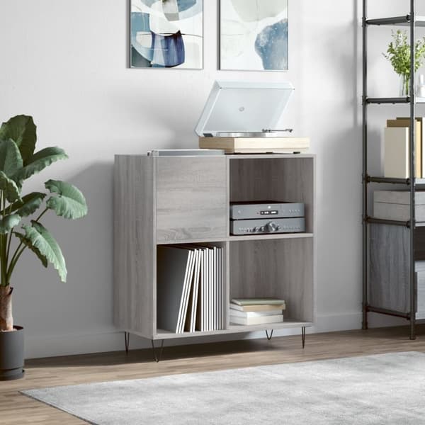 vidaXL vinylskab 84,5x38x39 cm konstrueret træ grå sonoma-eg -  Medieopbevaring