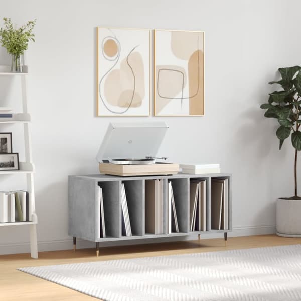 vidaXL Stereobänk betong-grå 100x38x48 cm konstruerat trä - Medieförvaring