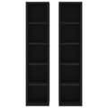 Pikkukuva 5 / 8: vidaXL CD-hyllyt 2 kpl musta 21x16x93,5 cm tekninen puu -  Medialaitekaapit & -telineet