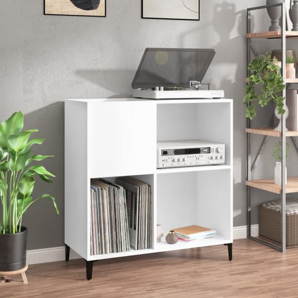 vidaXL Stereobänk vit 84,5x38x89 cm konstruerat trä -  Medieförvaring