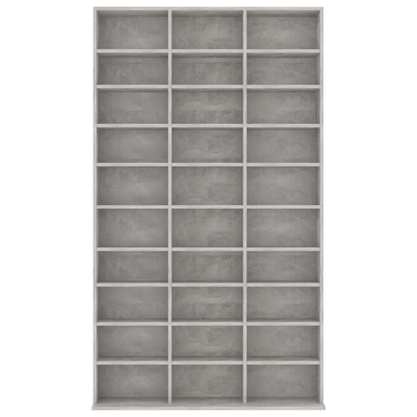 vidaXL cd-reol 102x16x177,5 cm konstrueret træ betongrå -  Medieopbevaring