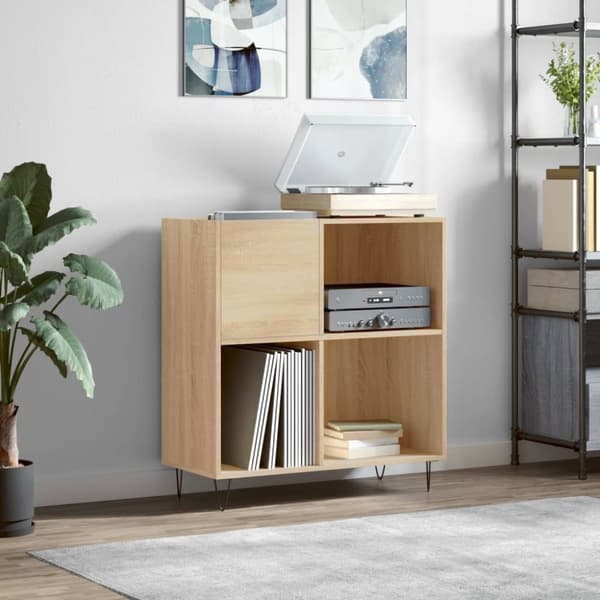 vidaXL vinylskab 84,5x38x39 cm konstrueret træ sonoma-eg -  Medieopbevaring