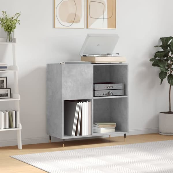 vidaXL Stereobänk betong-grå 84,5x38x89 cm konstruerat trä - Medieförvaring