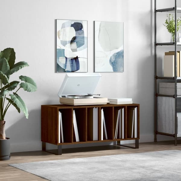 vidaXL Stereobänk brun ek 100x38x48 cm konstruerat trä -  Medieförvaring