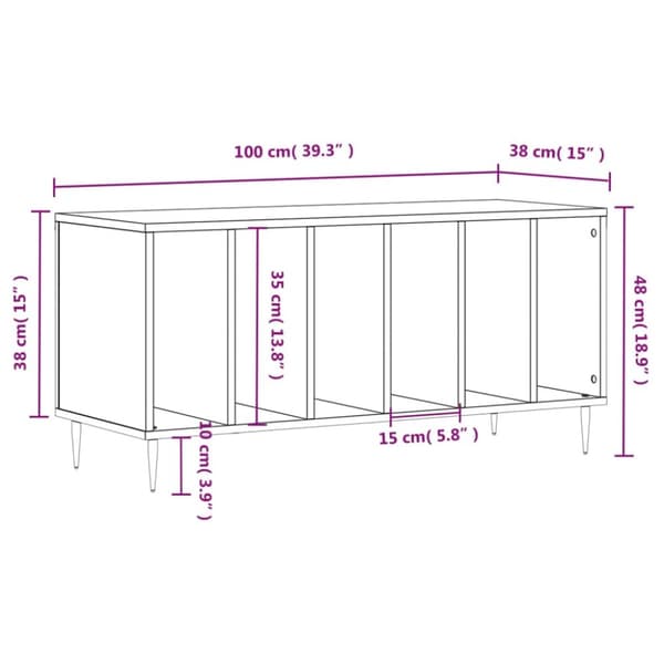 vidaXL Stereobänk vit 100x38x48 cm konstruerat trä - Medieförvaring