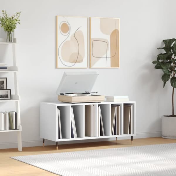 vidaXL Stereobänk vit 100x38x48 cm konstruerat trä -  Medieförvaring