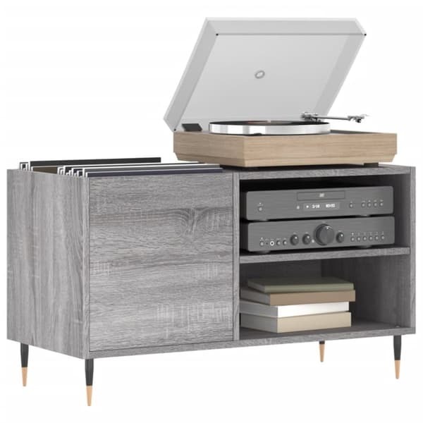 vidaXL Stereobänk grå sonoma 85x38x48 cm konstruerat trä - Medieförvaring