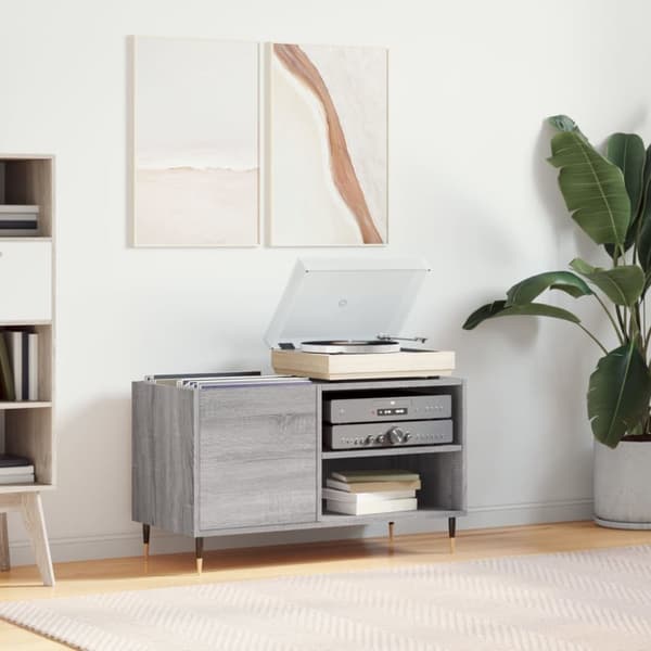 vidaXL Stereobänk grå sonoma 85x38x48 cm konstruerat trä - Medieförvaring