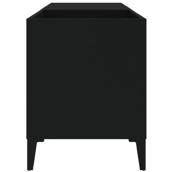 The Living Store vinylskab 84,5x38x48 cm konstrueret træ sort -  Medieopbevaring