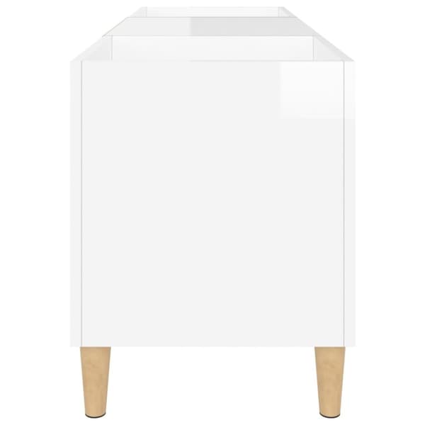 The Living Store Stereobänk vit högglans 121x38x48 cm konstruerat trä - Medieförvaring