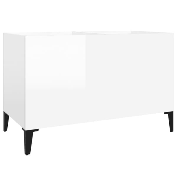 The Living Store vinylskab 74,5x38x48 cm konstrueret træ hvid højglans - Medieopbevaring